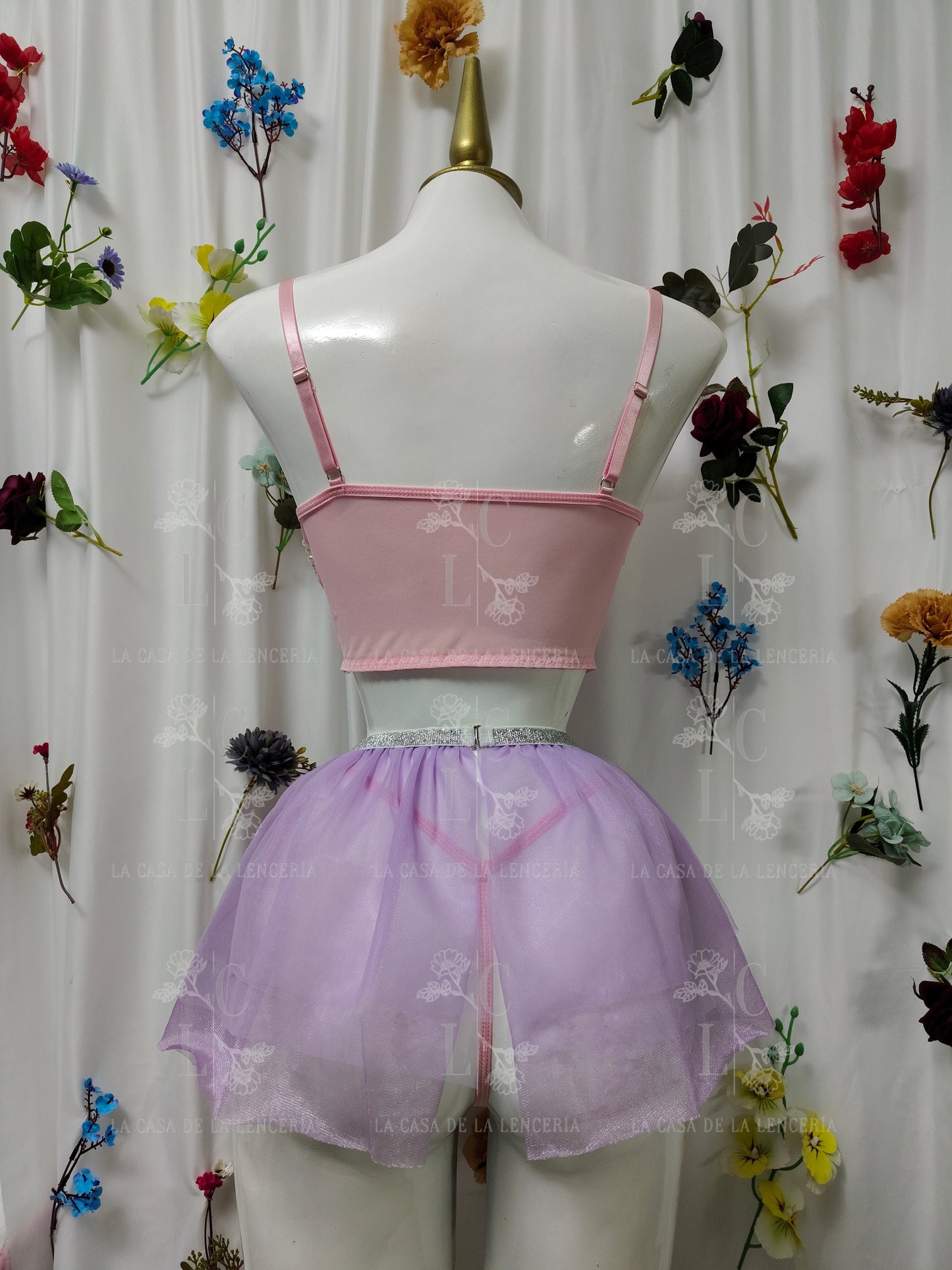 Set algodón de azúcar rosa