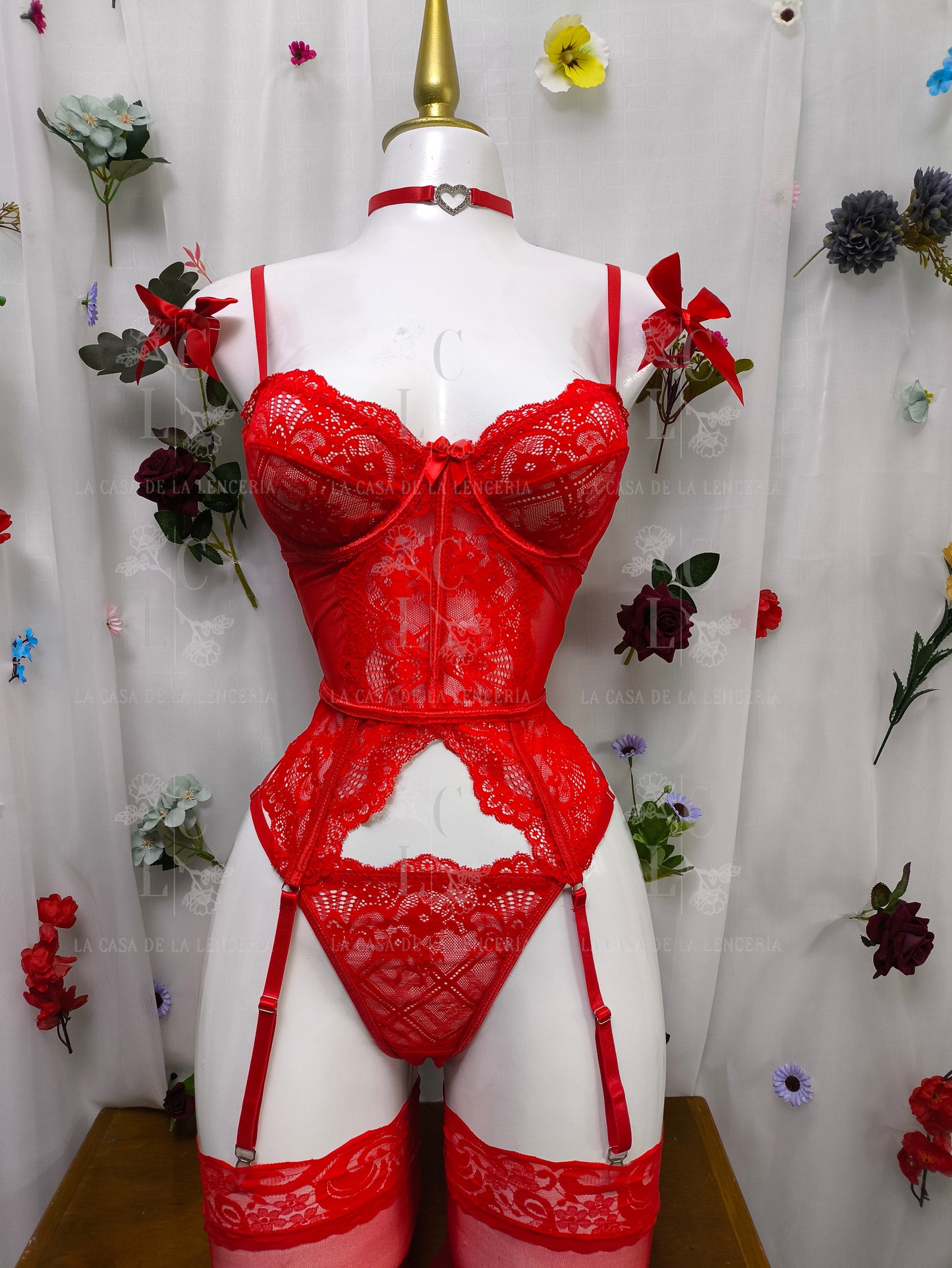 Set Orquídea rojo