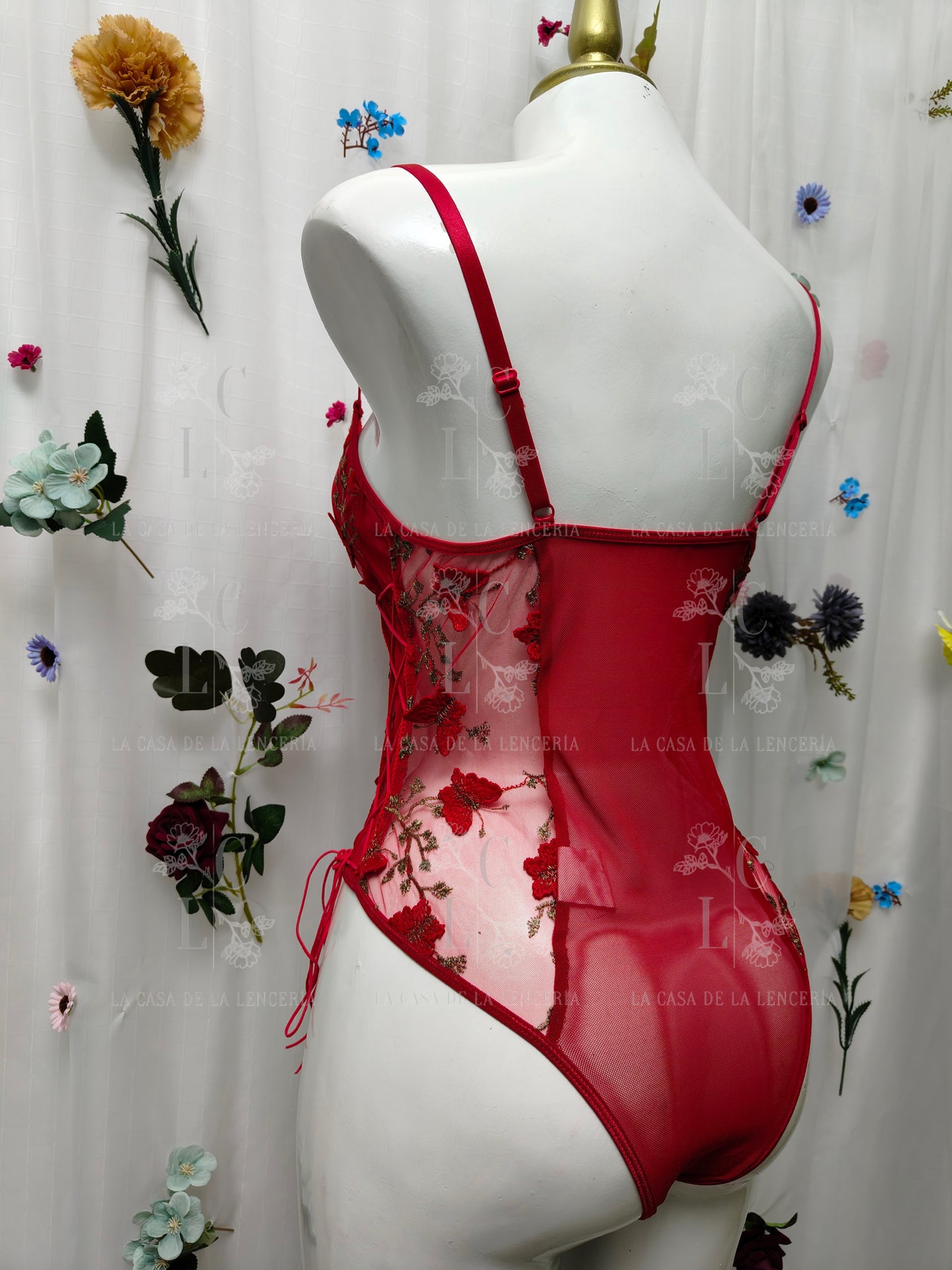 Body mariposas rojo
