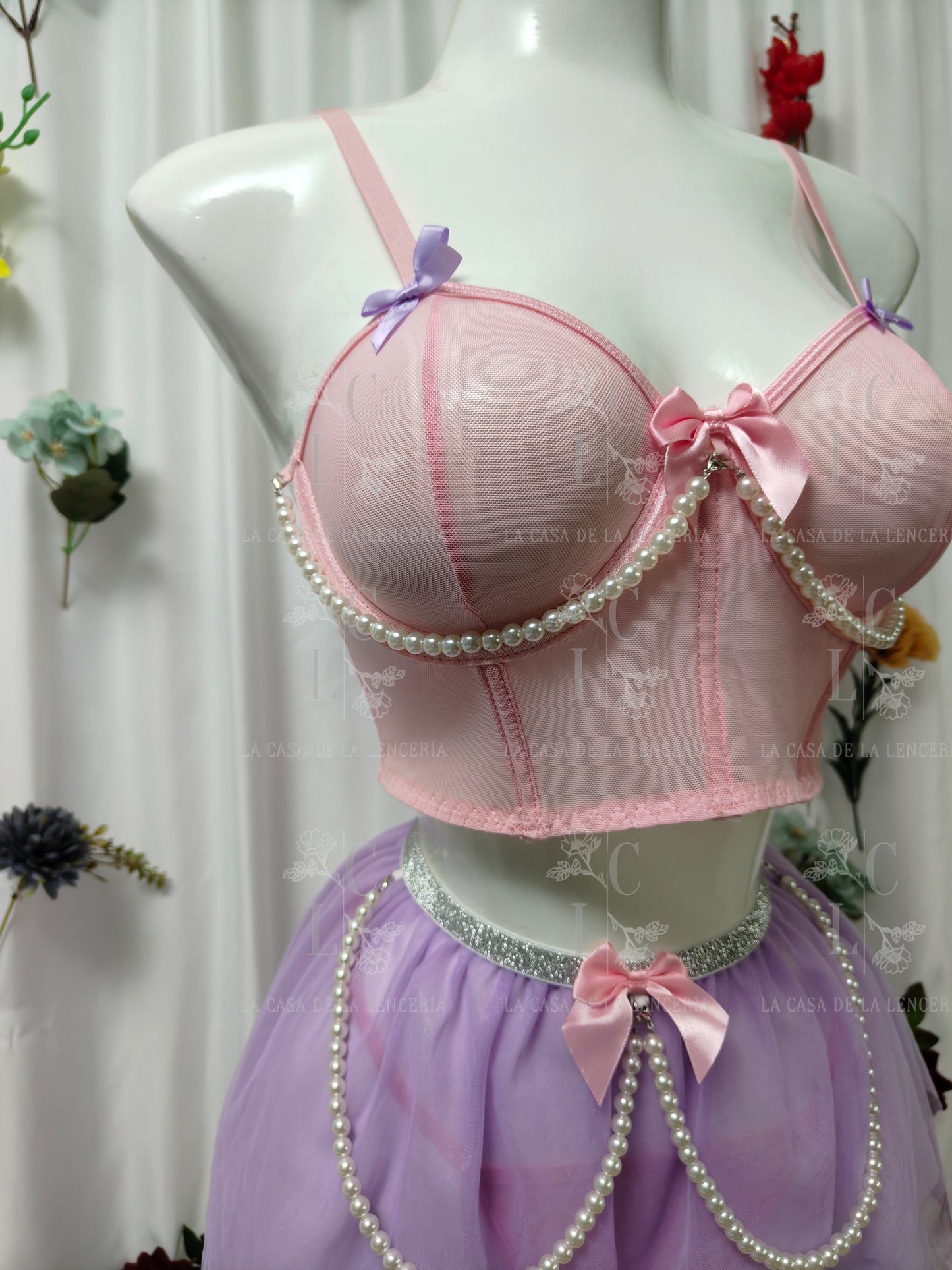 Set algodón de azúcar rosa