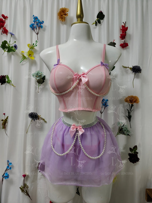 Set algodón de azúcar rosa