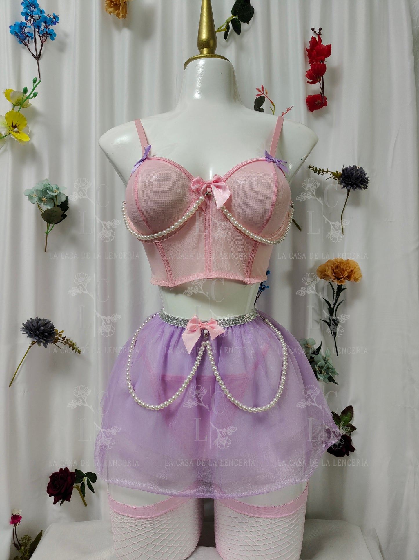 Set algodón de azúcar rosa